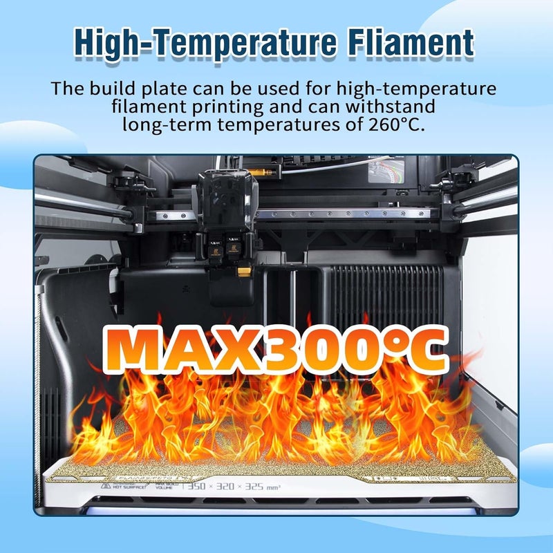 IdeaFormer-3D ورقة PEI H2D H2S بحجم 355x346 مم لمختبر بامبو، لوحة بناء PEI سميكة مطورة مع لوحة سرير فولاذية نابضة QR لمختبرات بامبو H2S H2D كومبو لطابعة 3D - Image 4